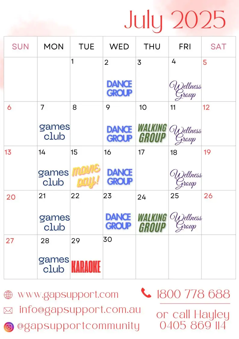 July Calendar of Activities July Calendar of Activities