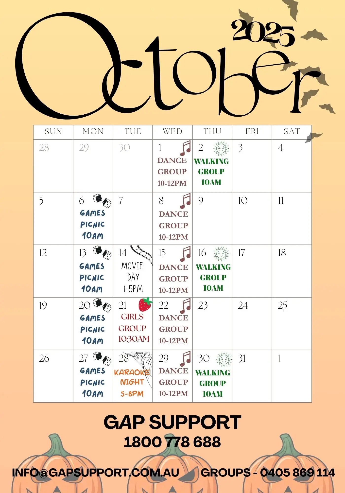 september calander landscape