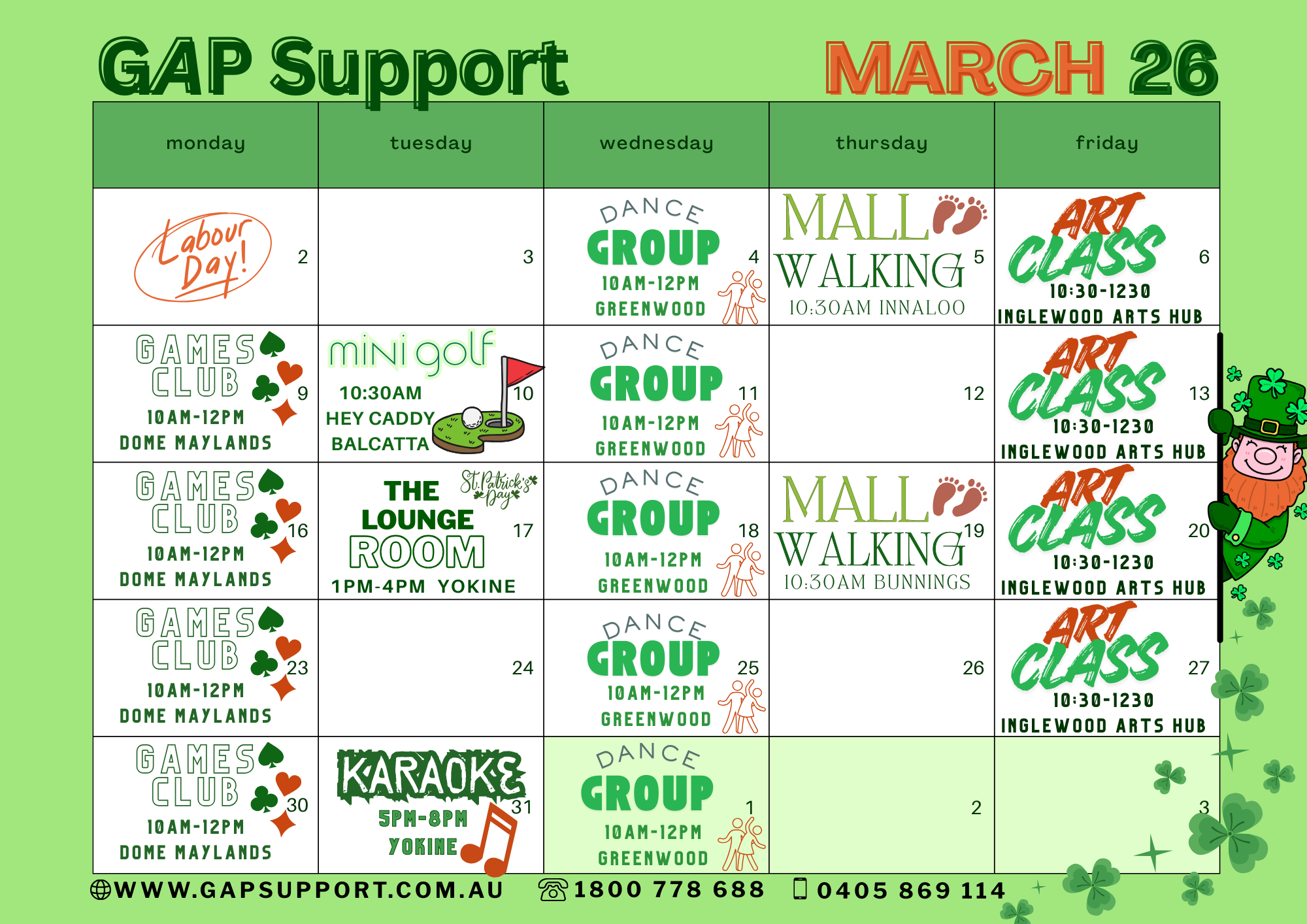 MARCH CALENDAR 26